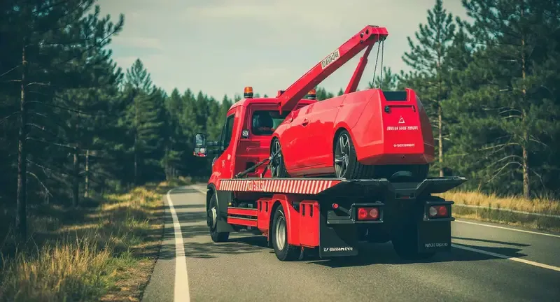 Tow truck on the US-49 corridor through rural Lyman, MS