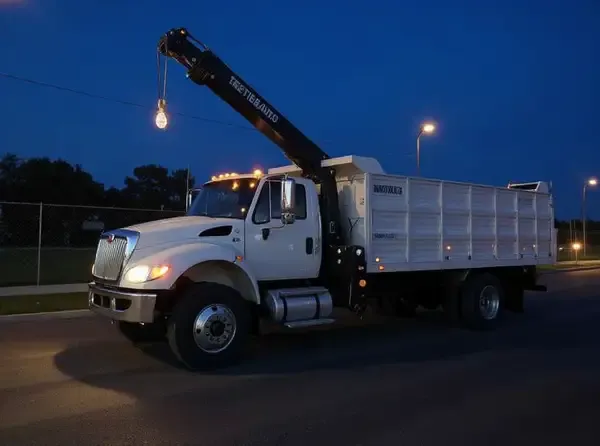 Medium-duty wrecker with boom and winch
